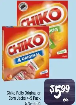 Farmer Jack's Chiko rolls original or corn jacks offer
