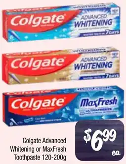 Farmer Jack's Colgate advanced whitening or maxfresh toothpaste offer