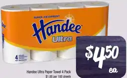 Farmer Jack's Handee ultra paper towel offer