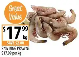 Supabarn Raw king prawns offer