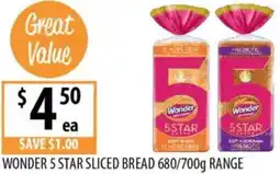 Supabarn Wonder 5 star sliced bread offer