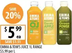 Supabarn Emma&tom's juice offer