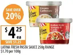 Supabarn Latina fresh pasta sauce offer