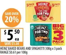 Supabarn Heinz baked beans and spaghetti offer