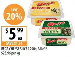 Supabarn Bega cheese slices offer