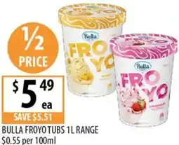 Supabarn Bulla froyo tubs offer