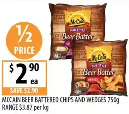 Supabarn Mccain beer battered chips and wedges offer
