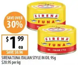 Supabarn Sirena tuna italian style in oil offer