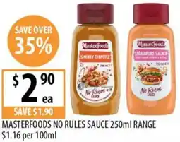 Supabarn Masterfoods no rules sauce offer
