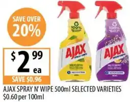 Supabarn Ajax spray n' wipe offer