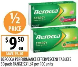 Supabarn Berocca performance effervescent tablets offer