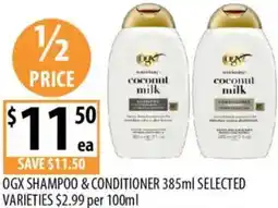Supabarn Ogx shampoo & conditioner offer