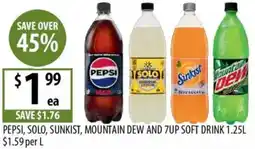 Supabarn Pepsi, solo, sunkist, mountain dew and 7up soft drink offer