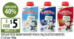 Supabarn Yoplait petit miam yoghurt pouch offer