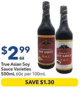 Ritchies True asian soy sauce varieties offer