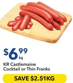 Ritchies Kr castlemaine cocktail or thin franks offer