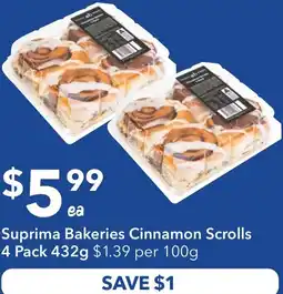 Ritchies Suprima bakeries cinnamon scrolls offer