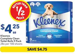 Ritchies Kleenex complete clean toilet rolls offer