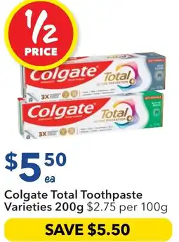 Ritchies Colgate total toothpaste offer