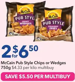Ritchies Mccain pub style chips or wedges offer