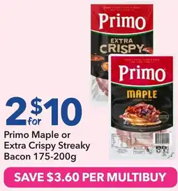 Ritchies Primo maple or extra crispy streaky bacon offer