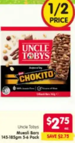 Spar Uncle tobys muesli bars offer