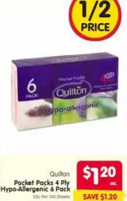 Spar Quilton pocket packs 4 ply hypo-allergenic offer