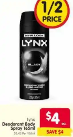 Spar Lynx deodorant body spray offer