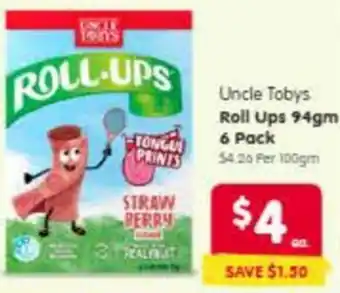 Spar Uncle tobys roll ups offer