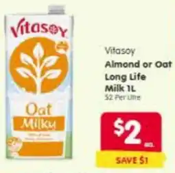 Spar Almond or oat long life milk offer