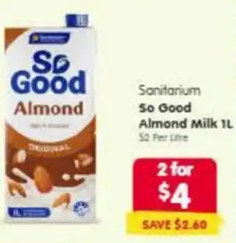 Spar Sanitarium so good almond milk offer