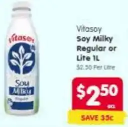 Spar Vitasoy soy milky regular or lite offer