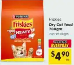 Spar Friskies dry cat food offer