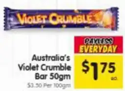 Spar Australia's violet crumble bar offer