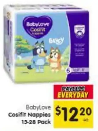 Spar Babylove cosifit nappies offer