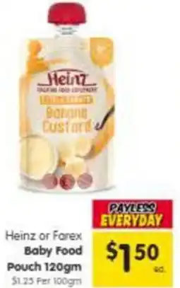 Spar Heinz or farex baby food pouch offer