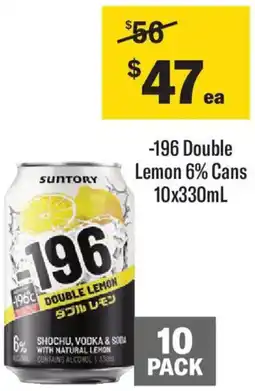 Liquorland -196 double lemon 6% cans offer