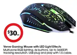 Coles Verve Gaming Mouse with LED Light Effects offer