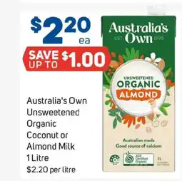 Foodland Australia's own unsweetened organic coconut or almond milk offer
