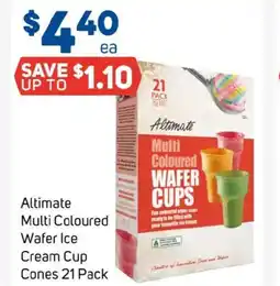 Foodland Altimate multi coloured wafer ice cream cup cones offer
