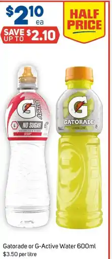 Foodland Gatorade or g-active water offer