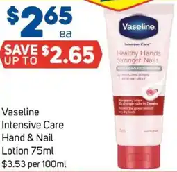 Foodland Vaseline intensive care hand & nail lotion offer