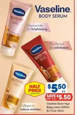 Foodland Vaseline gluta-hya body lotion offer