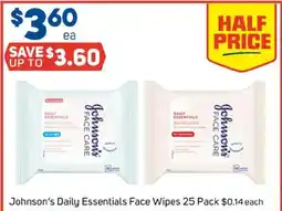 Foodland Johnson's daily essentials face wipes offer