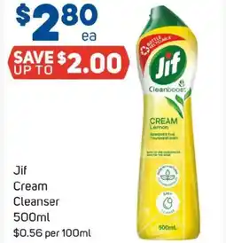 Foodland Jif cream cleanser offer