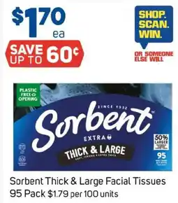 Foodland Sorbent thick & large facial tissues offer