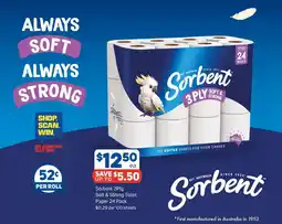 Foodland Sorbent 3 ply soft & strong toilet paper offer