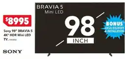 Harvey Norman Sony bravia 5 hdr mini led TV offer