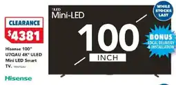 Harvey Norman Hisense u7qau uled mini led smart tv offer