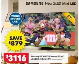 Harvey Norman Samsung qn70f neo qled mini led al smart tv offer